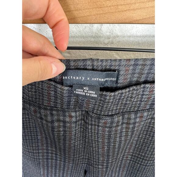 Sanctuary by Anthropologie Women's Check Plaid Pull-On Pant Pants Gray Size XS - Picture 3 of 6